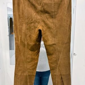 Lafayette 148 100% Suede Leather Pants – Cognac Brown – Size 8